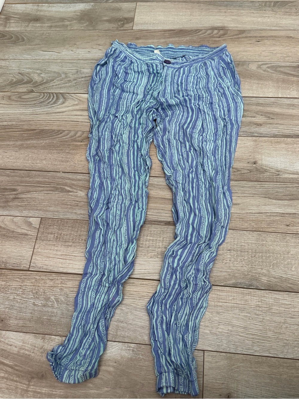 RVCA Blue and White Striped Lightweight Pants